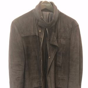 Ermenegildo Zegna Dark Navy Blue Suede Jacket